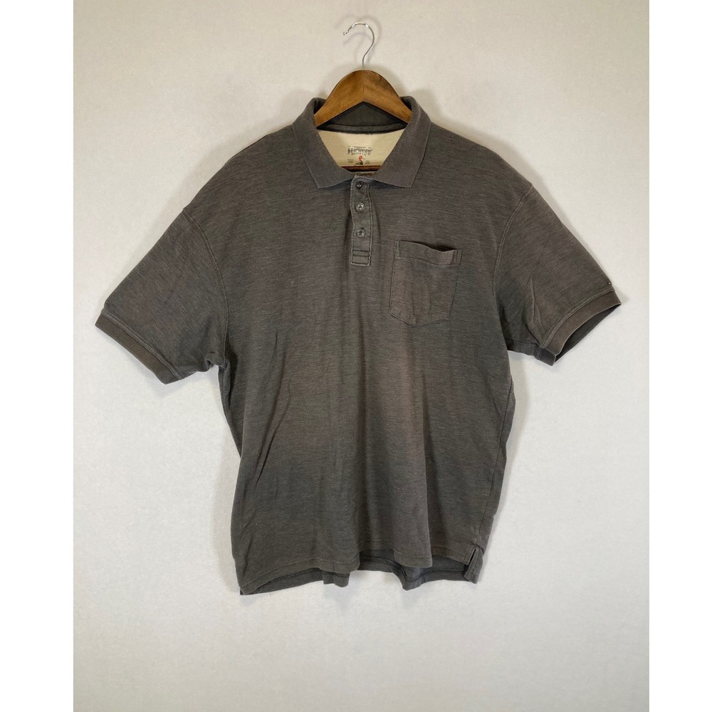 Rugged RedHead Brand Co Mens XL Brown Slub Knit Pocket Polo Shirt Short Sleeve